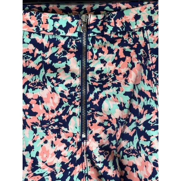 Club Monaco‎ Skirt Women 4 Pink Blue Floral A Line Skater Mini Boho Cottagecore - Picture 5 of 8